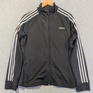 Adidas Climalite Classic 3 Stripe Track Jacket Women's Large Black White